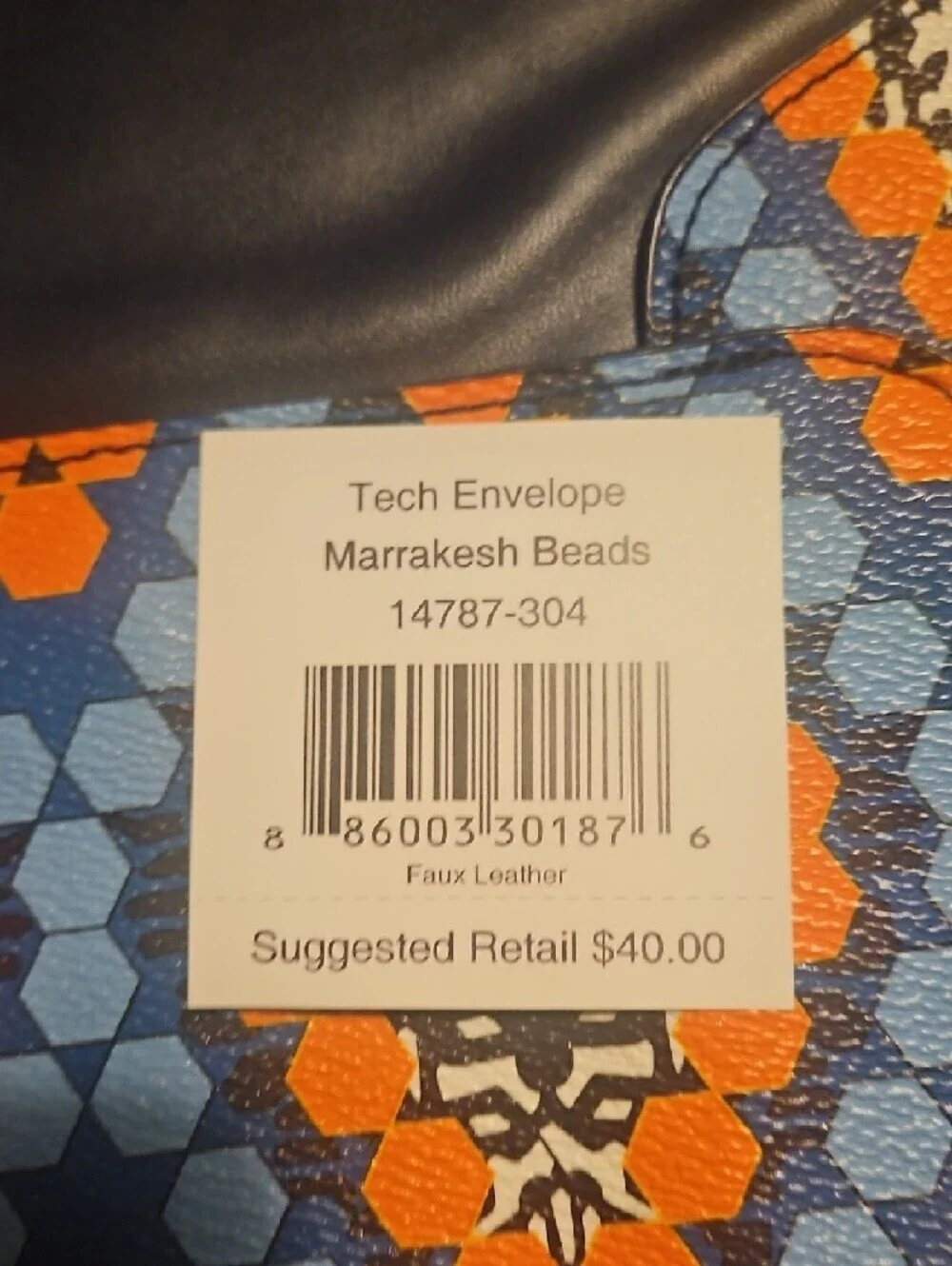Vera Bradley Blue and Orange Geometric Envelope Clutch
